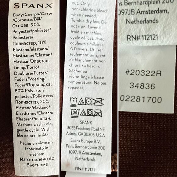 SPANX Shaping Leggings Size L Rich Caramel Faux Suede Pull On Stretch - Picture 9 of 11